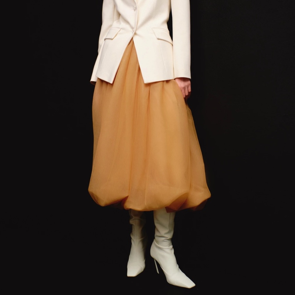 Selezza London fawn colored Midi Skirt